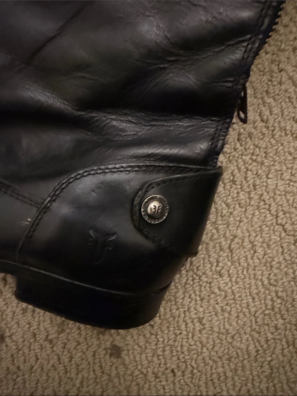 Frye Black Leather Over-the-Knee Riding Boots